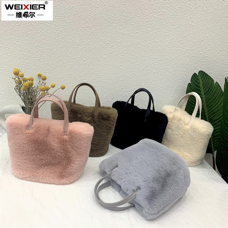 Women Bags Max - Faux Fur Effen Kleur Vrouwen Handtassen