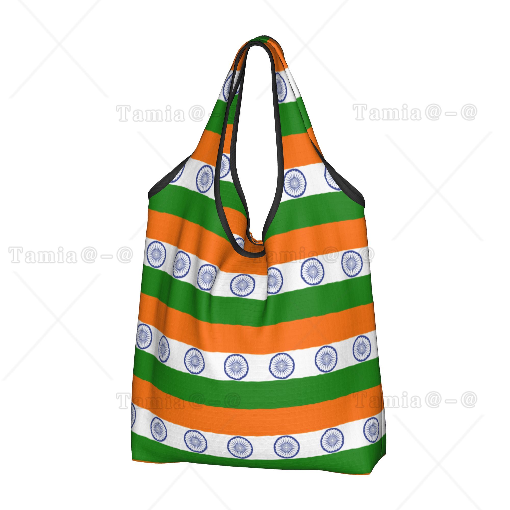 Women Bags India - Herbruikbare Indiase vlag boodschappentas voor vrouwen,