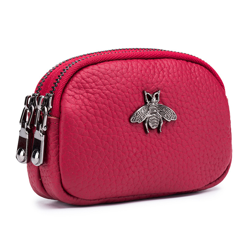 Women Bags Ck - Vrouwen Koeienhuid Dubbele Rits Draagbare Portefeuilles
