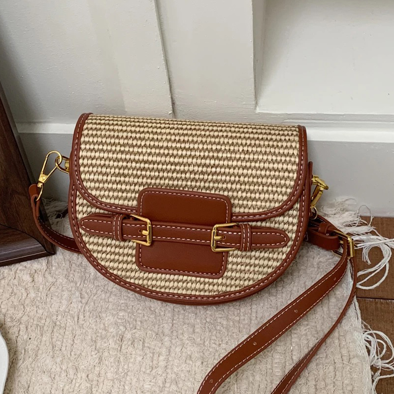 Women Bags Max - Engelse stijl mini strooien zadeltassen voor